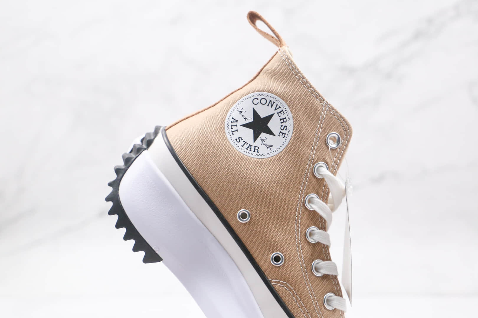 匡威Converse Run Star Hike1970S公司级版本高帮松糕锯齿奶茶色厚底帆布鞋原楦头纸板打造 货号:166802C