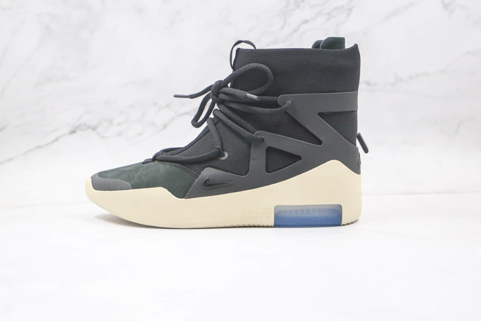 耐克Nike Air Fear of God 1 String The Question x FOG联名款纯原版本恐惧上帝高帮黑色拉链款原盒配件齐全 货号:AR4237-902
