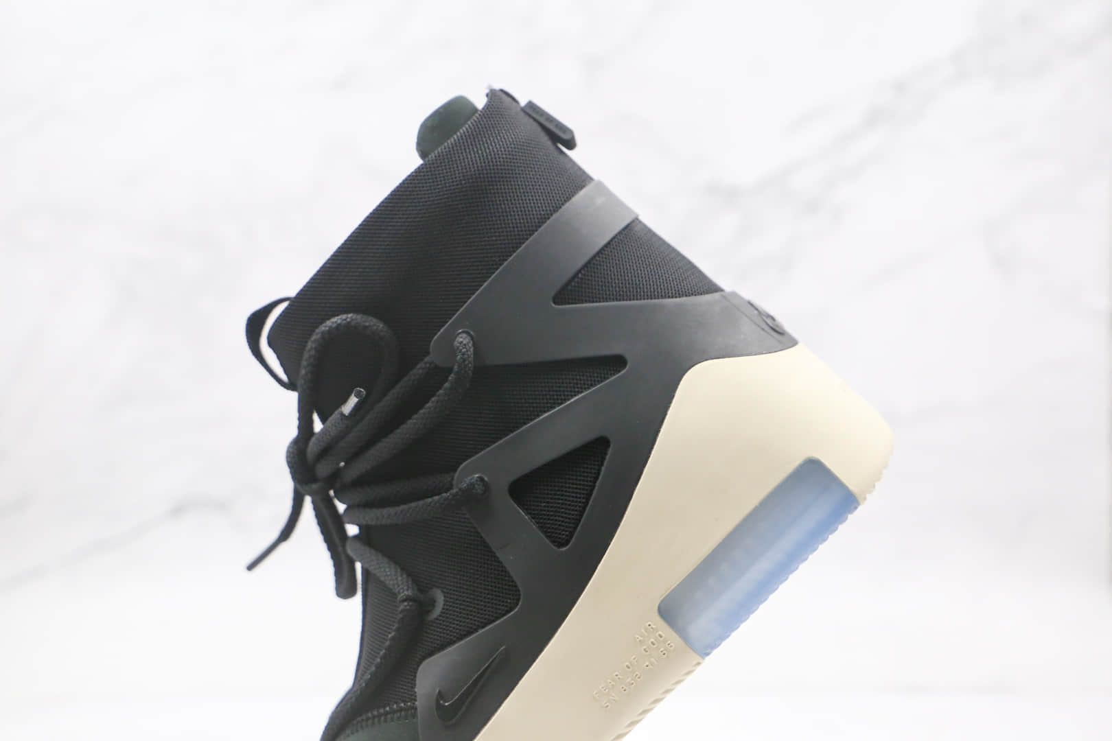 耐克Nike Air Fear of God 1 String The Question x FOG联名款纯原版本恐惧上帝高帮黑色拉链款原盒配件齐全 货号:AR4237-902