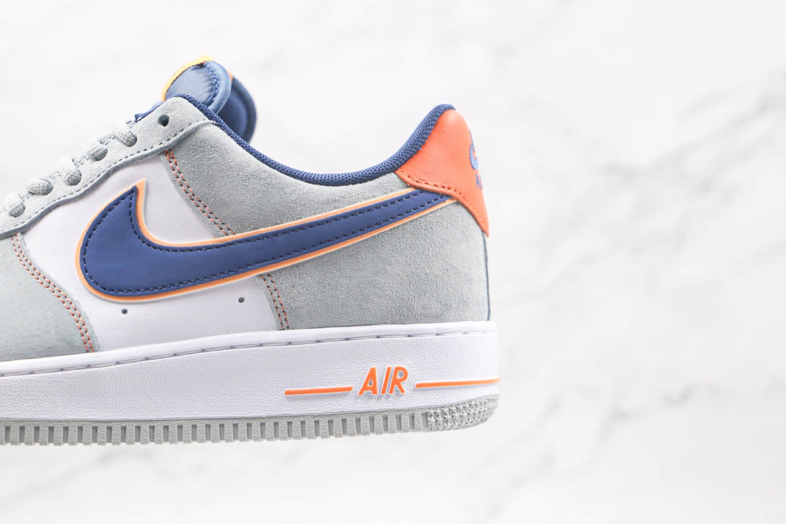 耐克Nike Air Force 1 '07纯原版本低帮空军一号灰蓝拼接猪八板鞋内置气垫 货号:CQ5059-103