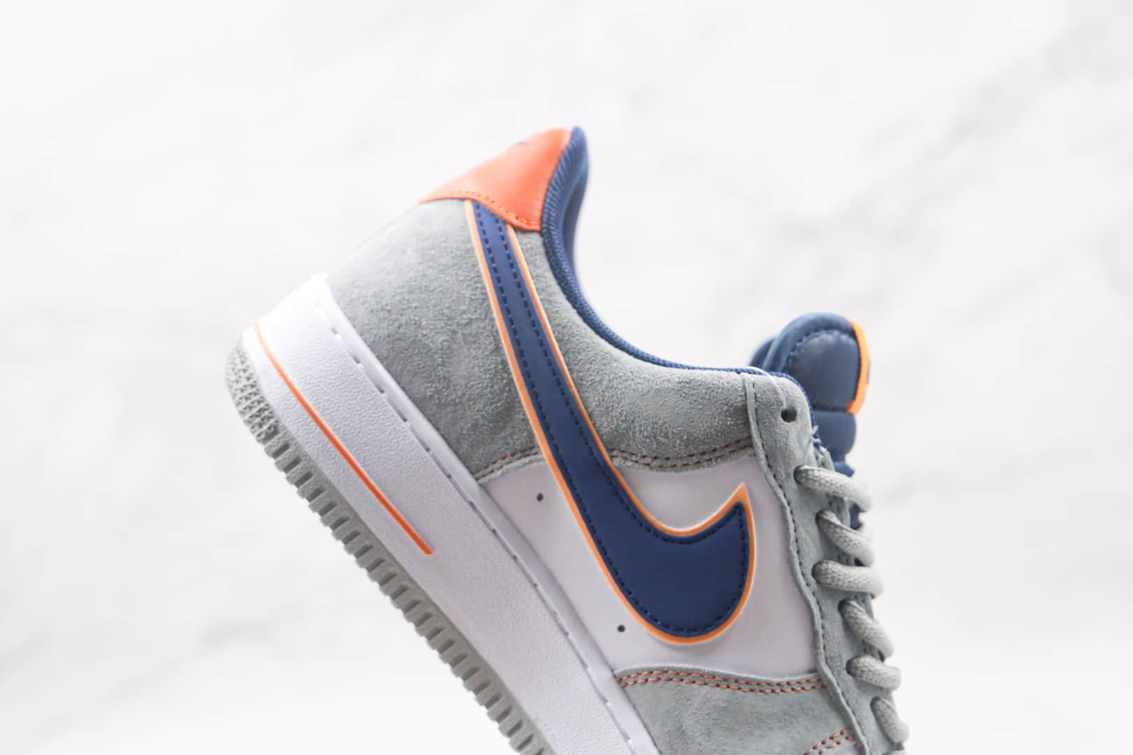 耐克Nike Air Force 1 '07纯原版本低帮空军一号灰蓝拼接猪八板鞋内置气垫 货号:CQ5059-103