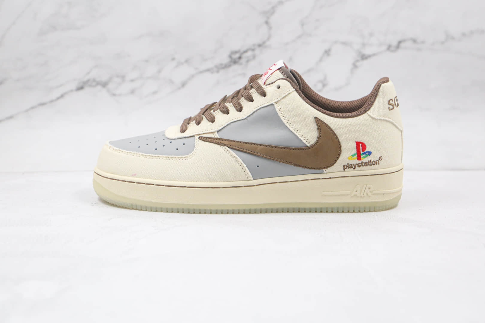 耐克Nike Air Force 1 x Travis Scott x Playstation纯原版本三方联名款低帮空军一号倒钩板鞋内置全掌Sole气垫 货号:BQ5826-208