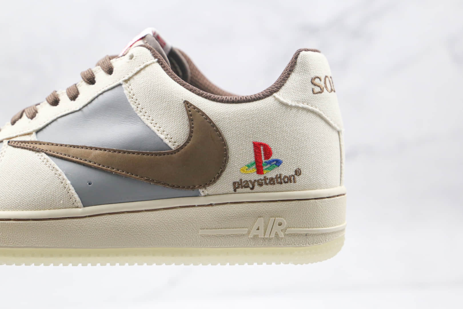 耐克Nike Air Force 1 x Travis Scott x Playstation纯原版本三方联名款低帮空军一号倒钩板鞋内置全掌Sole气垫 货号:BQ5826-208