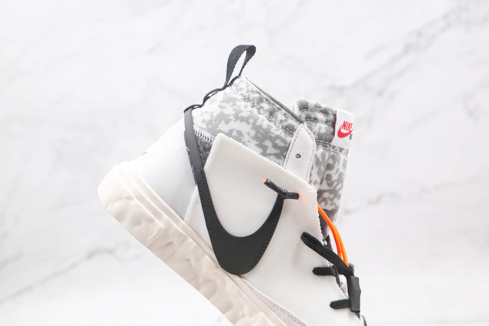 耐克Nike Blazer Mid x READYMADE联名款纯原版本开拓者解构白黑豹纹板鞋原档案数据开发 货号：CZ3589-100