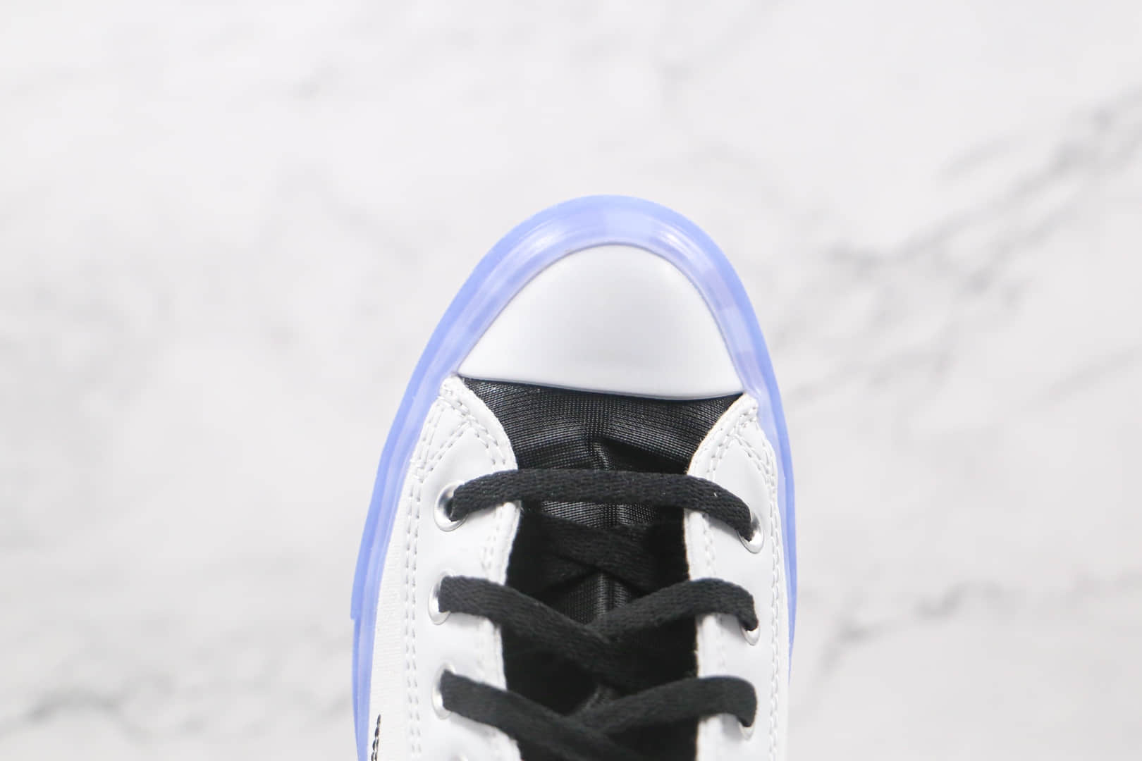 匡威CONVERSE ALL STAR 2021公司级版本高帮果冻透明底闪电白蓝黑帆布鞋2021春季新款 货号:169468C