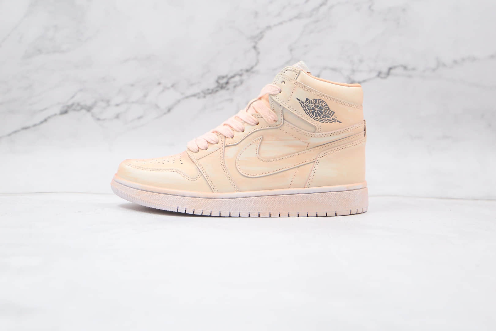 乔丹Air Jordan 1 Artificial brush color纯原版本高帮AJ1淡橘色擦色板鞋原档案数据开发 货号:BQ6817-204