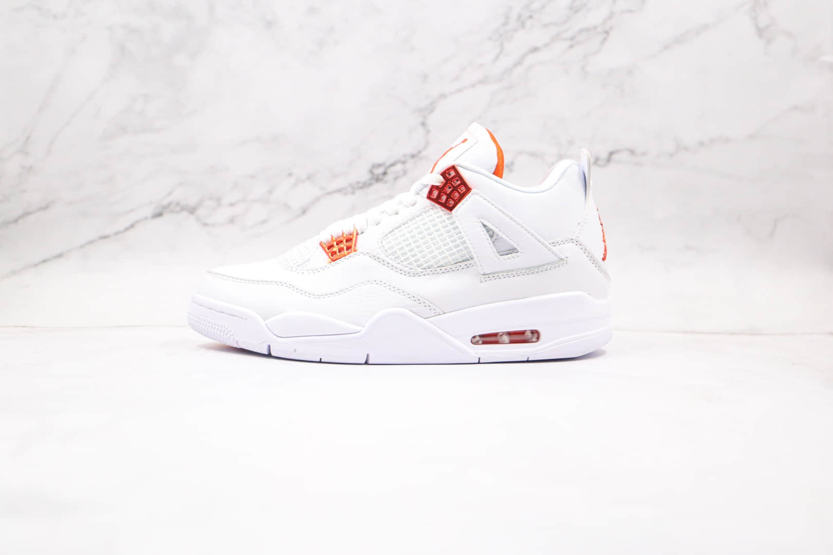 乔丹Air Jordan 4纯原版本高帮AJ4白橙篮球鞋内置气垫原盒原标 货号:CT8527-118