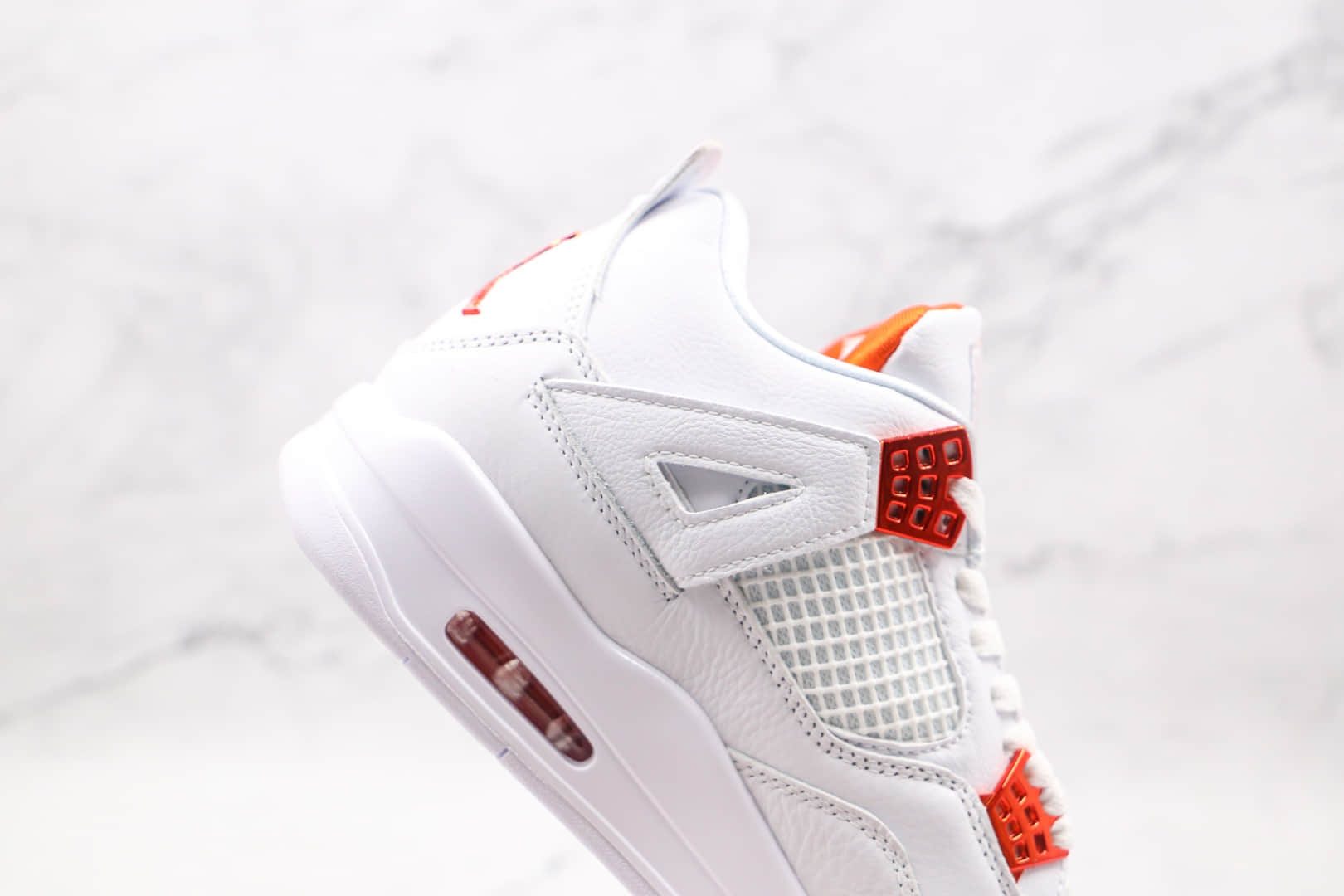乔丹Air Jordan 4纯原版本高帮AJ4白橙篮球鞋内置气垫原盒原标 货号:CT8527-118