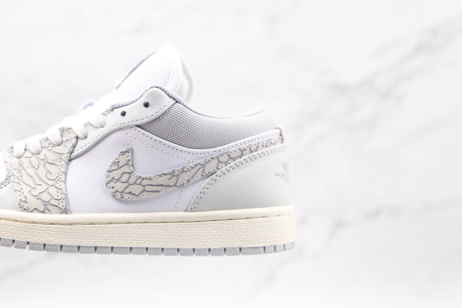 乔丹Air Jordan 1 Low PRM Elephant Print纯原版本低帮AJ1灰白大象爆裂纹板鞋原盒原标 货号:DH4269-100
