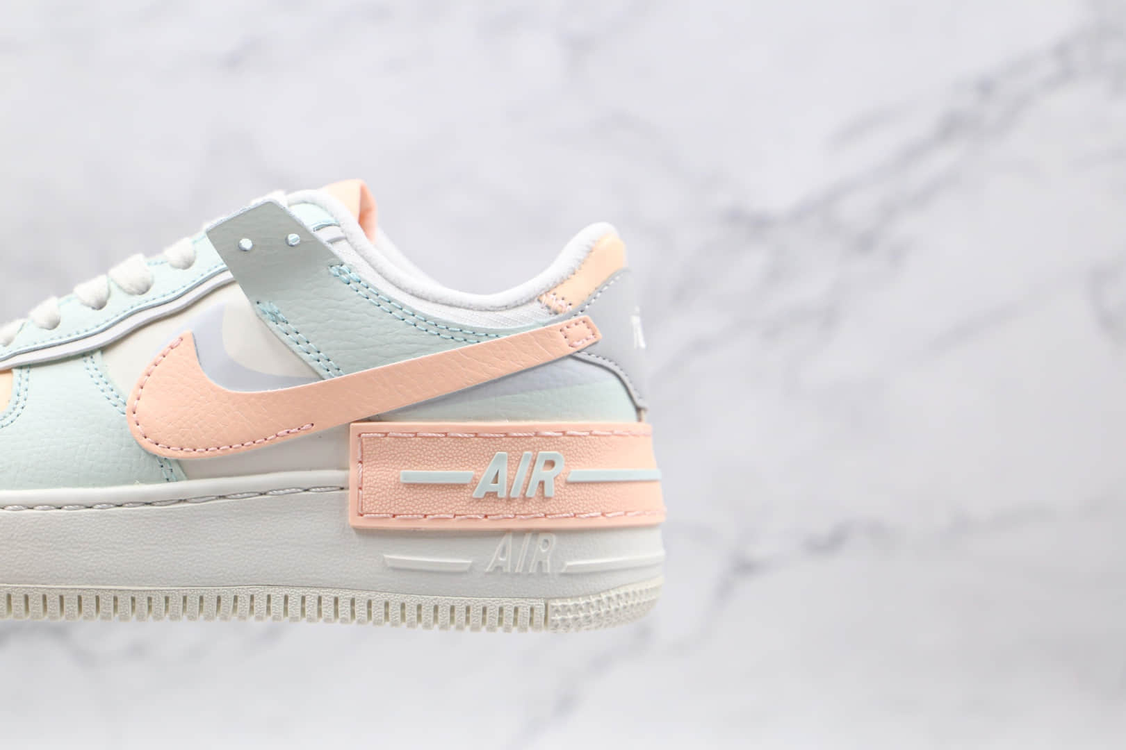 耐克Nike WMNS Air Force 1 Shadow纯原版本低帮空军一号马卡龙双钩白蓝粉色板鞋原楦头纸板打造 货号：CU8591-104