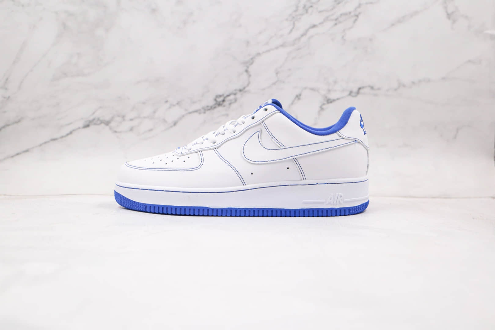 耐克Nike Air Force 1 07 White Black纯原版本低帮空军一号白蓝缝线板鞋内置全掌Sole气垫 货号:CV1752-101