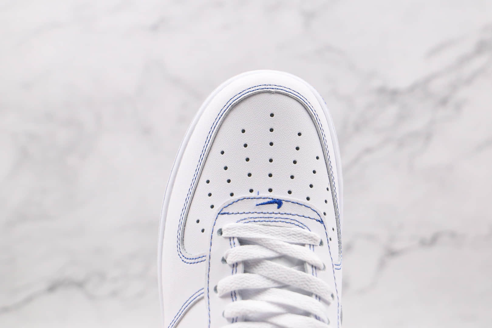 耐克Nike Air Force 1 07 White Black纯原版本低帮空军一号白蓝缝线板鞋内置全掌Sole气垫 货号:CV1752-101