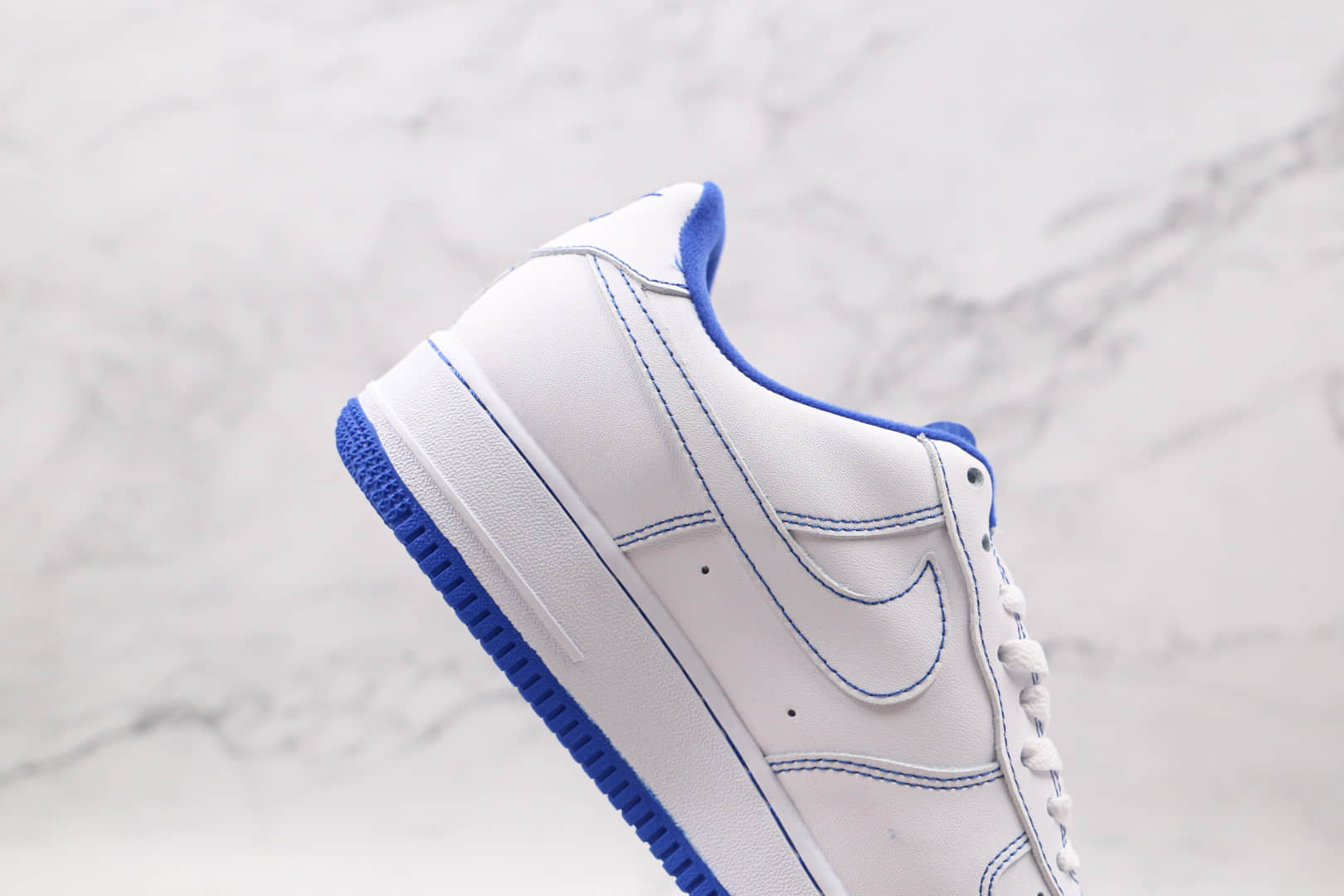 耐克Nike Air Force 1 07 White Black纯原版本低帮空军一号白蓝缝线板鞋内置全掌Sole气垫 货号:CV1752-101