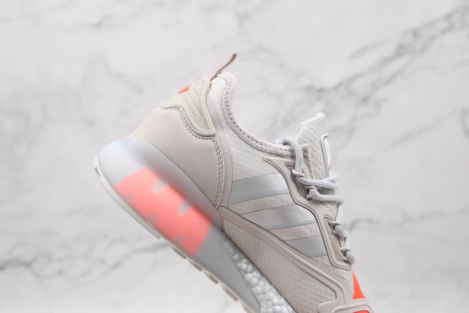 阿迪达斯Adidas Originals ZX 2K Boost纯原版本三叶草ZX 2K爆米花跑鞋灰色原楦头纸板打造 货号:FX7028