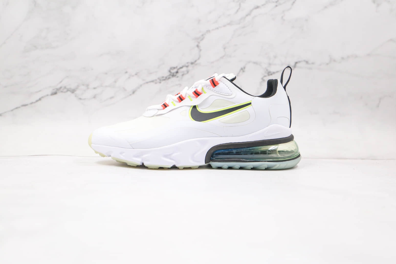 耐克Nike Air Max 270 React纯原版本半掌气垫Max270白绿黑色内置真小潘气垫 货号:CZ6685-100