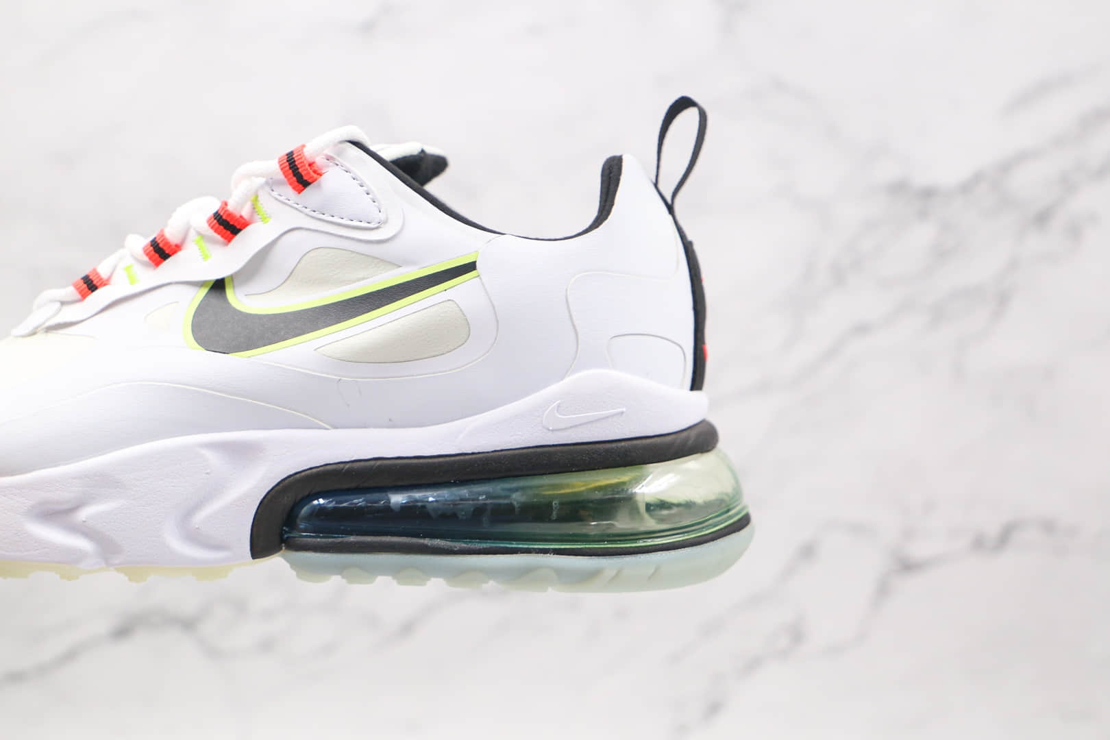 耐克Nike Air Max 270 React纯原版本半掌气垫Max270白绿黑色内置真小潘气垫 货号:CZ6685-100