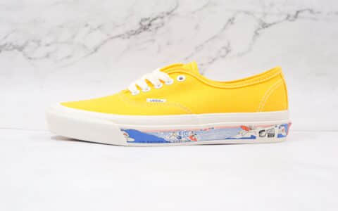 万斯Vans Authentic 44 DX公司级版本低帮安纳海姆黄色帆布冲浪图案硫化板鞋原盒原标 货号:VN0A54F341Q