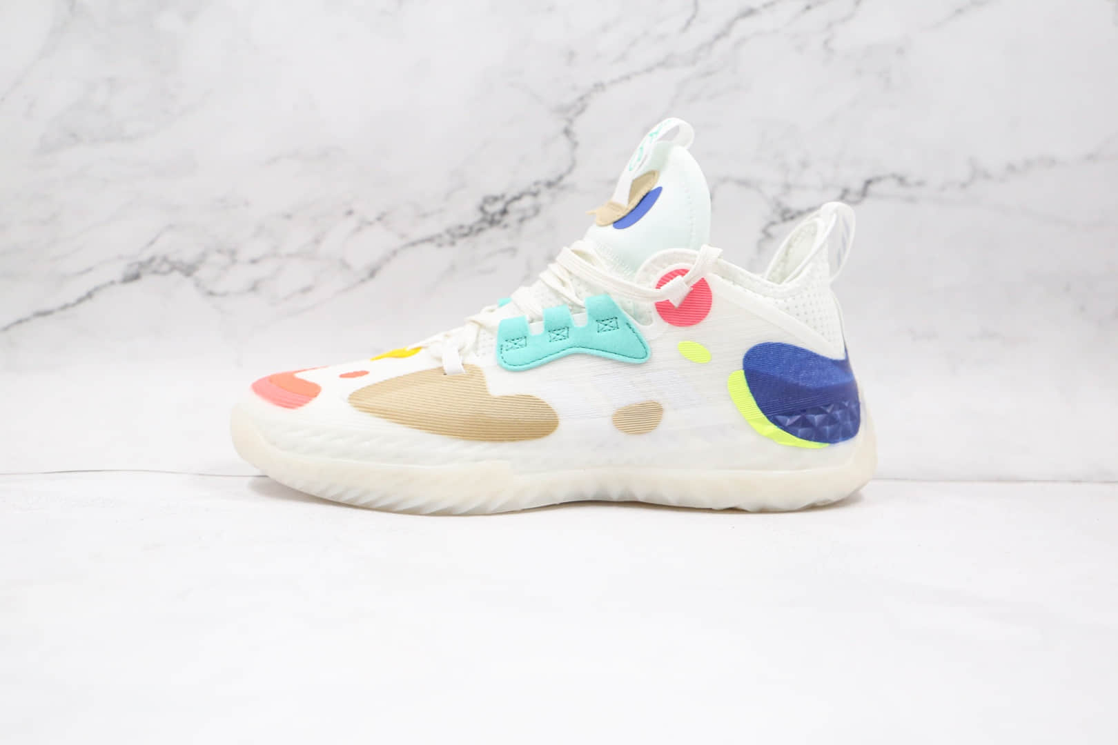 阿迪达斯Adidas Harden Vol.5 Gca纯原版本哈登五代白色多彩实战篮球鞋原档案数据开发 货号：FZ1071