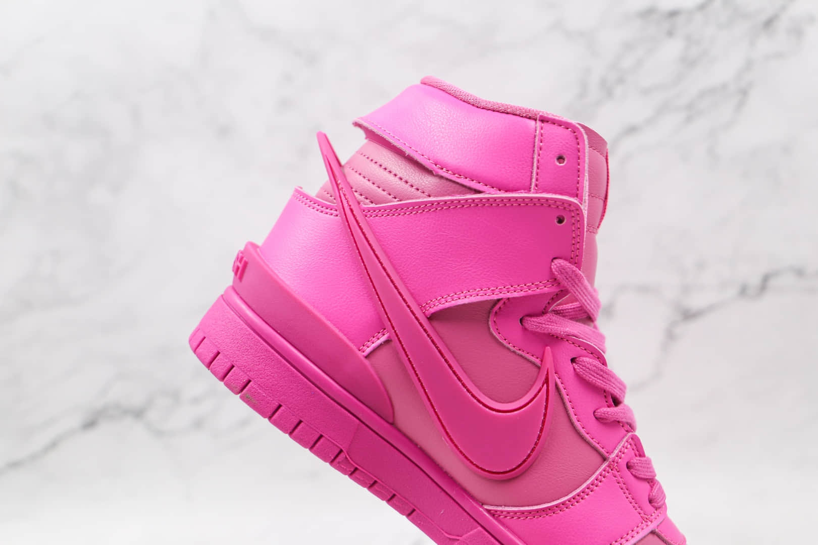 耐克Nike Dunk High x AMBUSH埋伏联名款纯原版本高帮DUNK粉色板鞋原楦头纸板打造 货号:CU7544-600