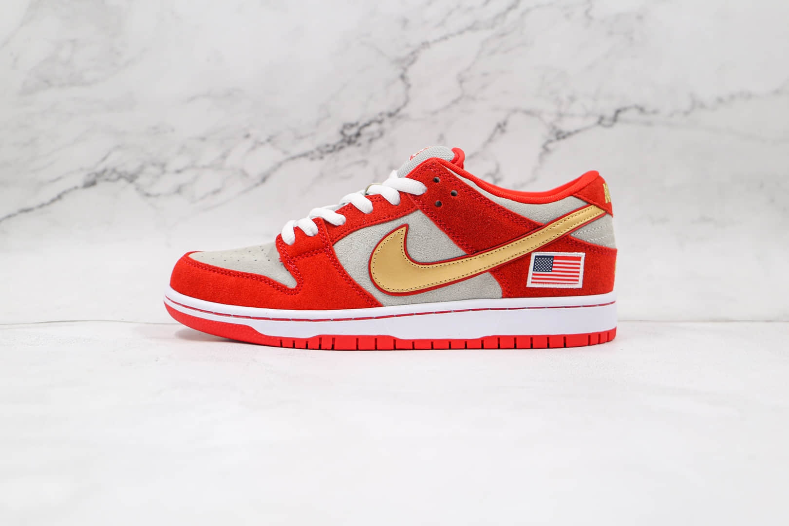 耐克Nike SB Dunk Low Nasty Boys纯原版本低帮SB DUNK灰红金钩美国国旗板鞋内置气垫 货号:304292-610