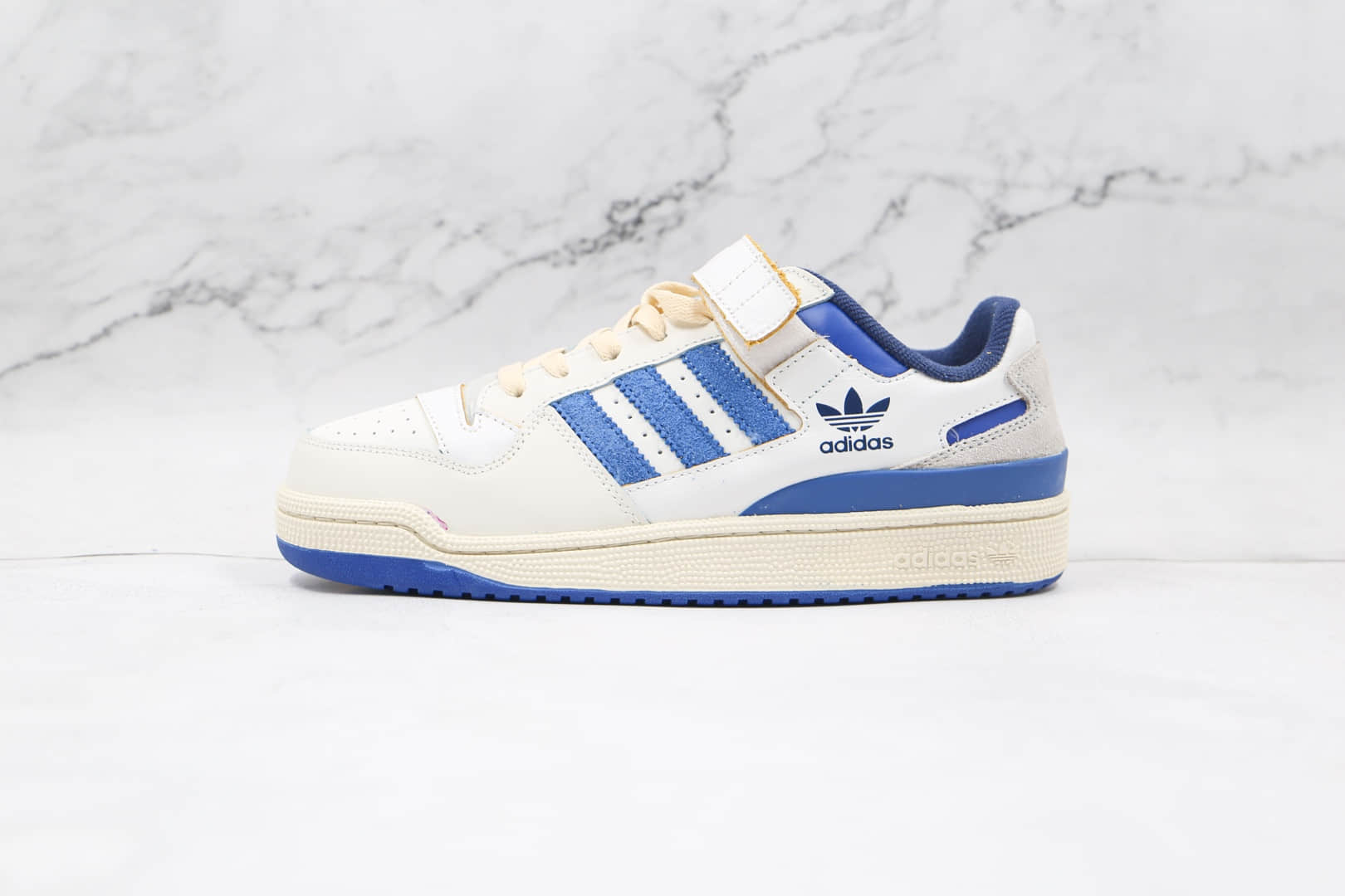阿迪达斯adidas Forum 84 Low OG Bright Blue纯原版本三叶草白蓝色魔术贴板鞋原档案数据开发 货号:S23764