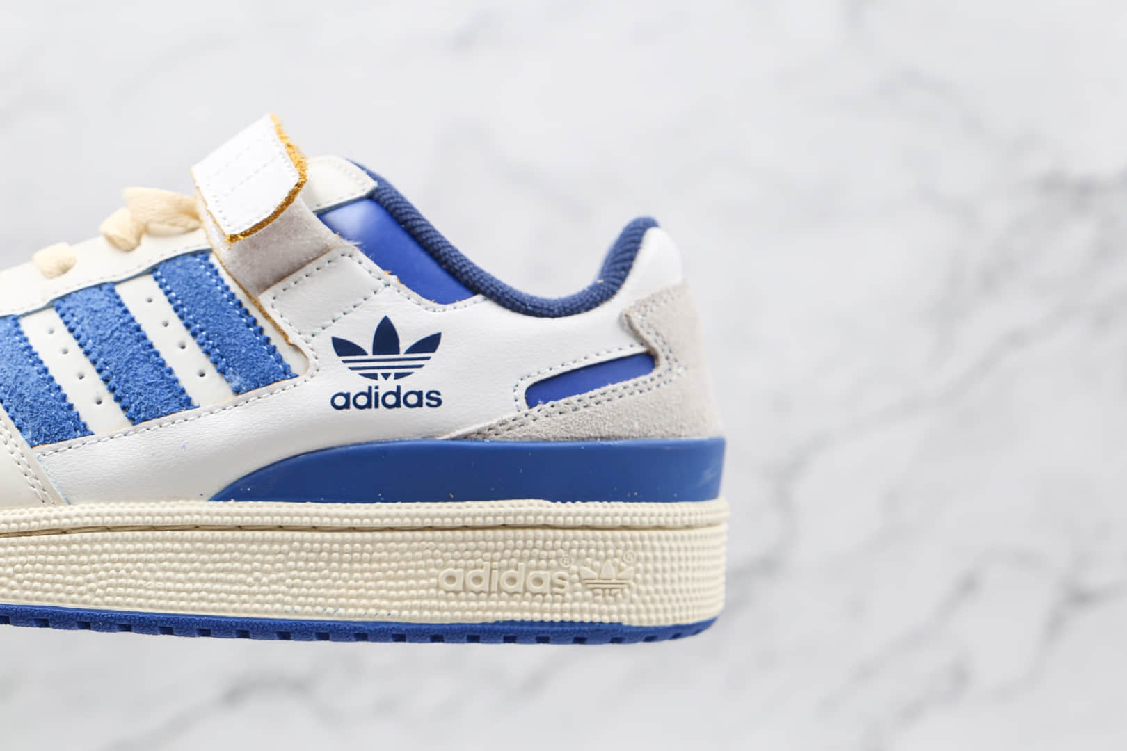 阿迪达斯adidas Forum 84 Low OG Bright Blue纯原版本三叶草白蓝色魔术贴板鞋原档案数据开发 货号:S23764