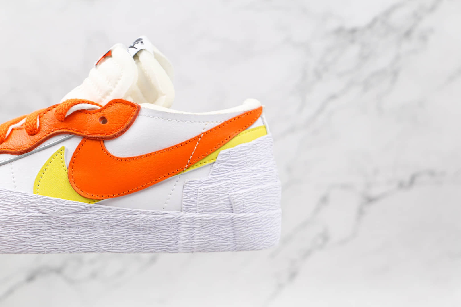 耐克Nike Blazer Low x Sacai联名款纯原版本低帮开拓者白橙黄解构板鞋原档案数据开发 货号:DD1877-100