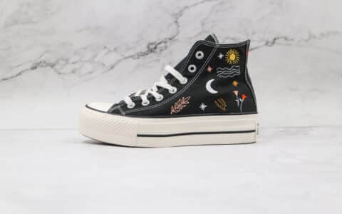 匡威CONVERSE 1970S公司级版本厚底黑色刺绣星辰大海配色硫化板鞋原鞋开模一比一打造 货号:571085C