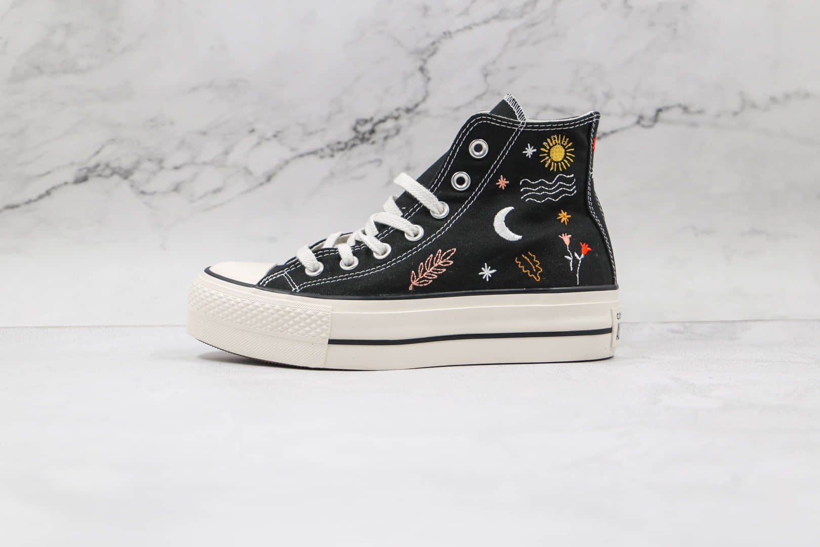 匡威CONVERSE 1970S公司级版本厚底黑色刺绣星辰大海配色硫化板鞋原鞋开模一比一打造 货号:571085C