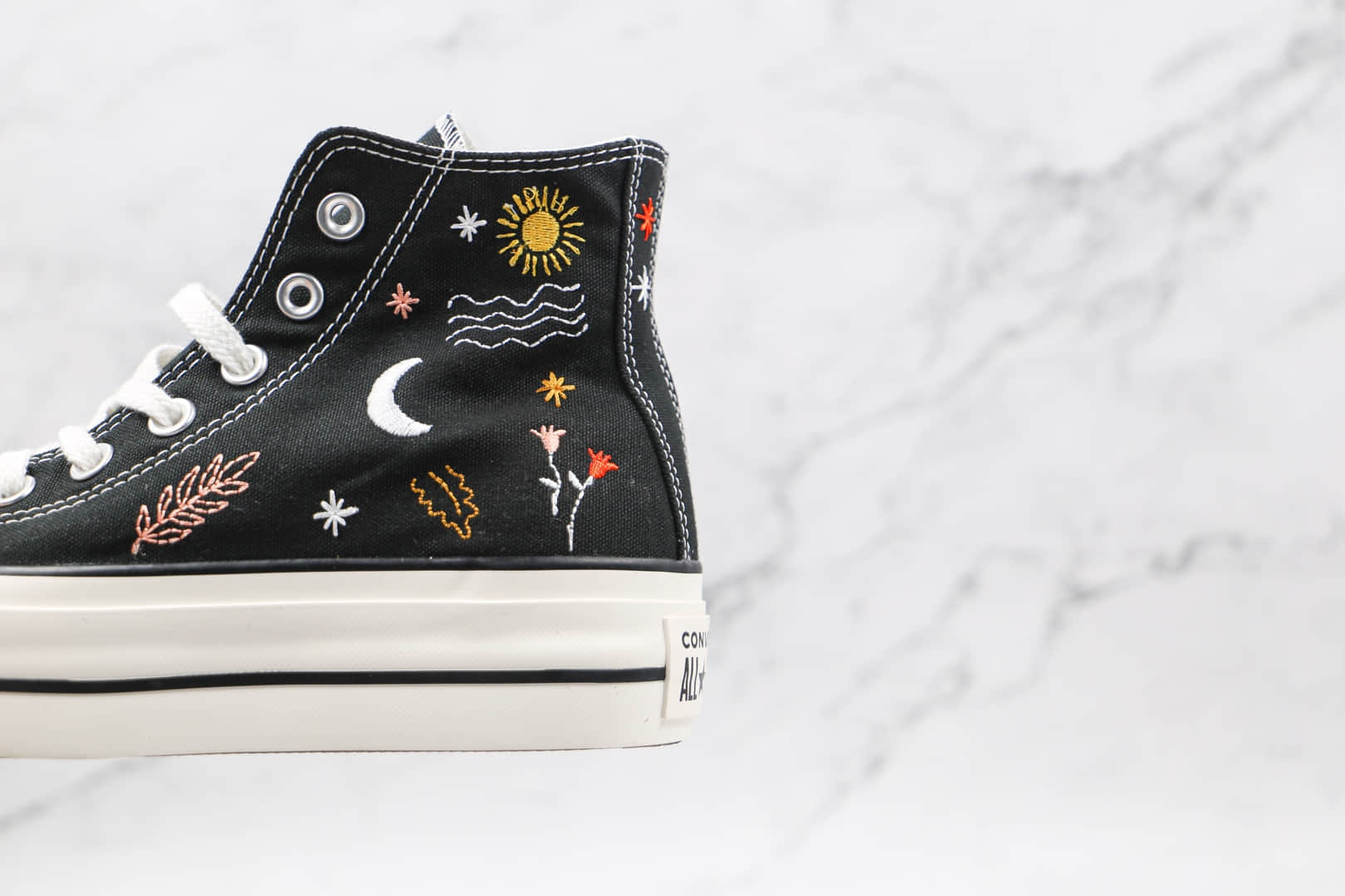 匡威CONVERSE 1970S公司级版本厚底黑色刺绣星辰大海配色硫化板鞋原鞋开模一比一打造 货号:571085C