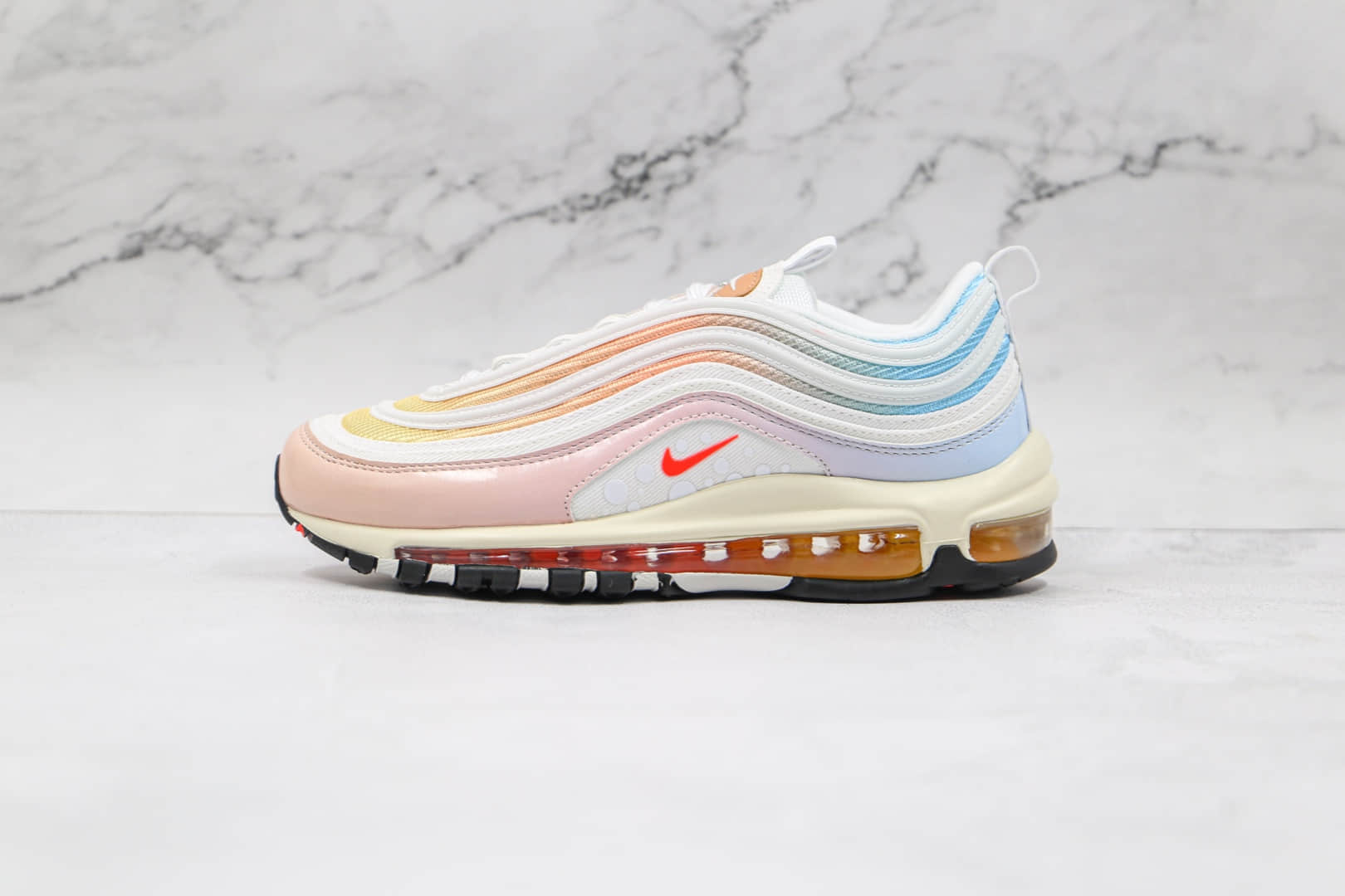 耐克Nike Air Max 97纯原版本子弹头复古气垫鞋Max97粉色渐变内置真小潘气垫 货号:DD8500-161