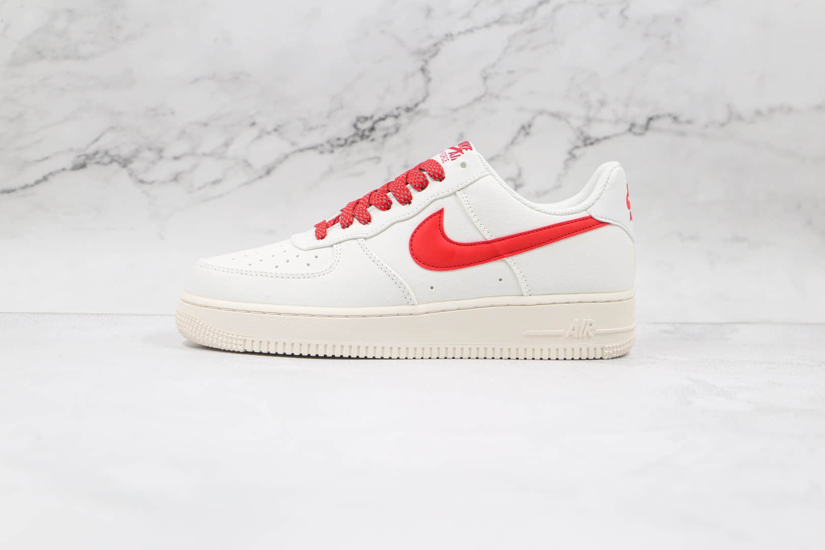 耐克Nike Air Force 1 Low 07纯原版本低帮空军一号灰白红色帆布板鞋内置气垫 货号:315122-103