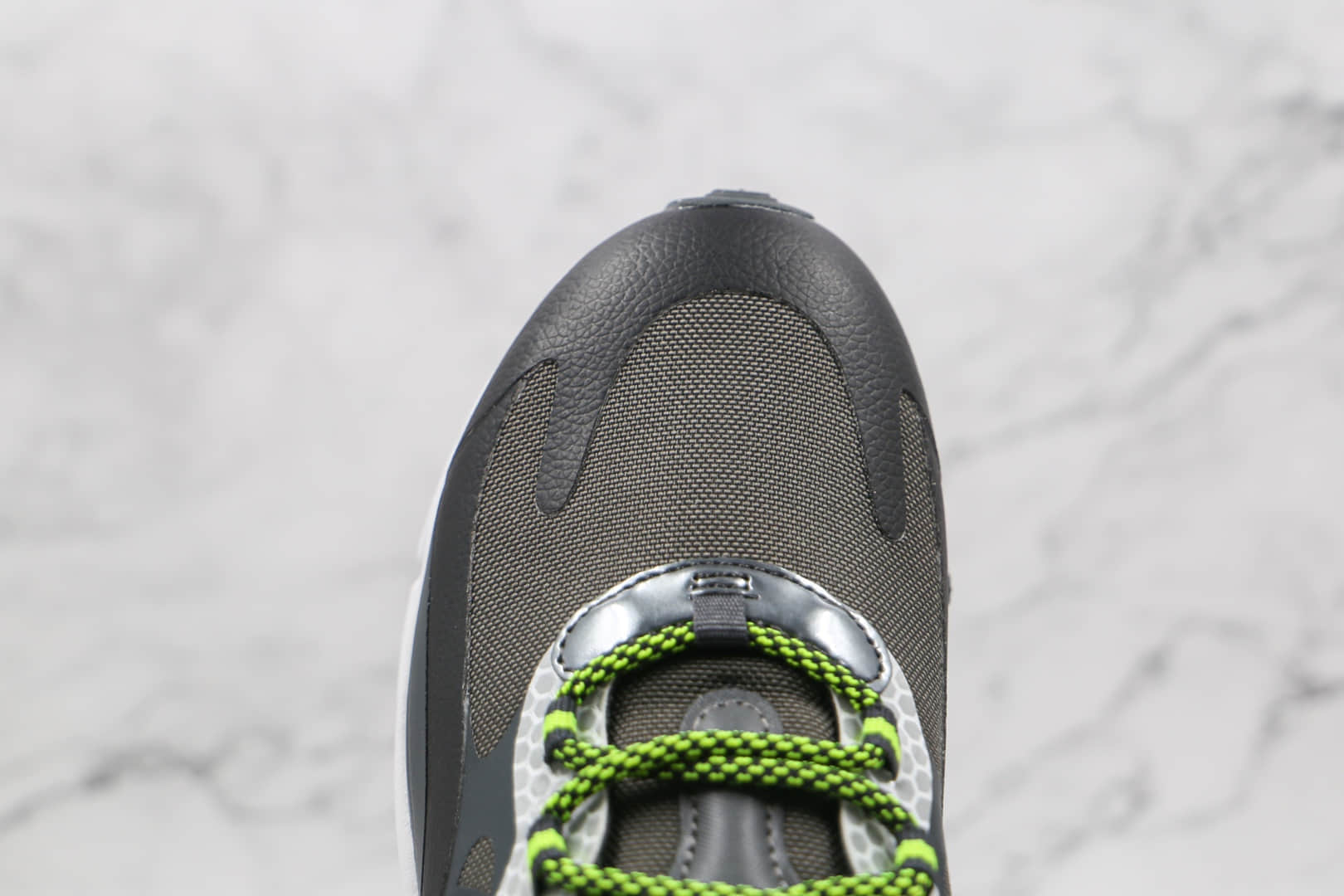 耐克Nike Air Max 270 React纯原版本半掌气垫Max270赛车系列黑绿银色内置真小潘气垫 货号:CT1647-001