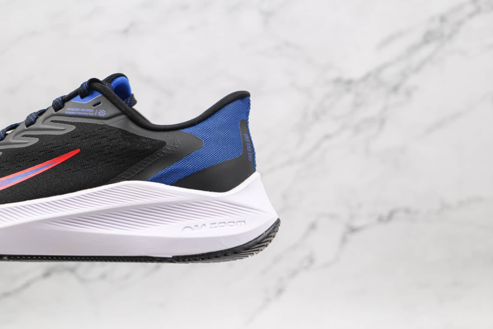 耐克NIKE AIR ZOOM PEGASUS 7X纯原版本登月7代黑蓝红色马拉松跑鞋原档案数据开发 货号：CJ0291-006