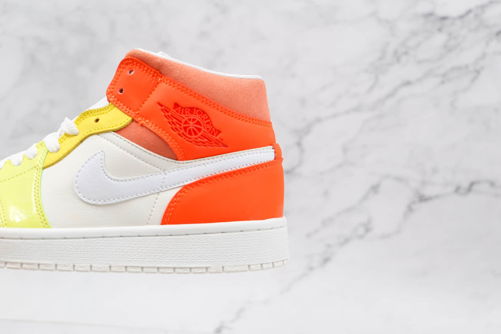 乔丹Air Jordan 1 Zoom CMFT To My First Coach纯原版本中帮AJ1白蓝黄橙粉色彩色拼接板鞋原档案数据开发 货号:DJ6908-100