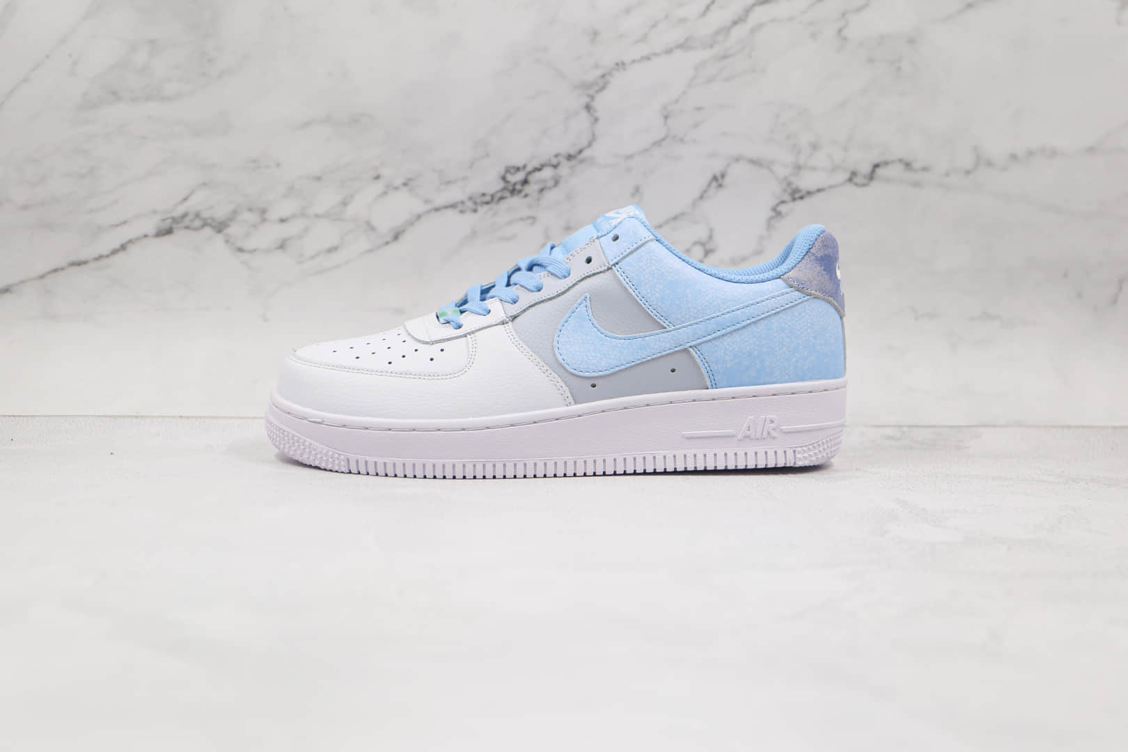 耐克Nike Air Force 1 Low Psychic Blue纯原版本低帮空军一号白灰蓝扎染通灵蓝板鞋内置气垫 货号:CZ0337-400