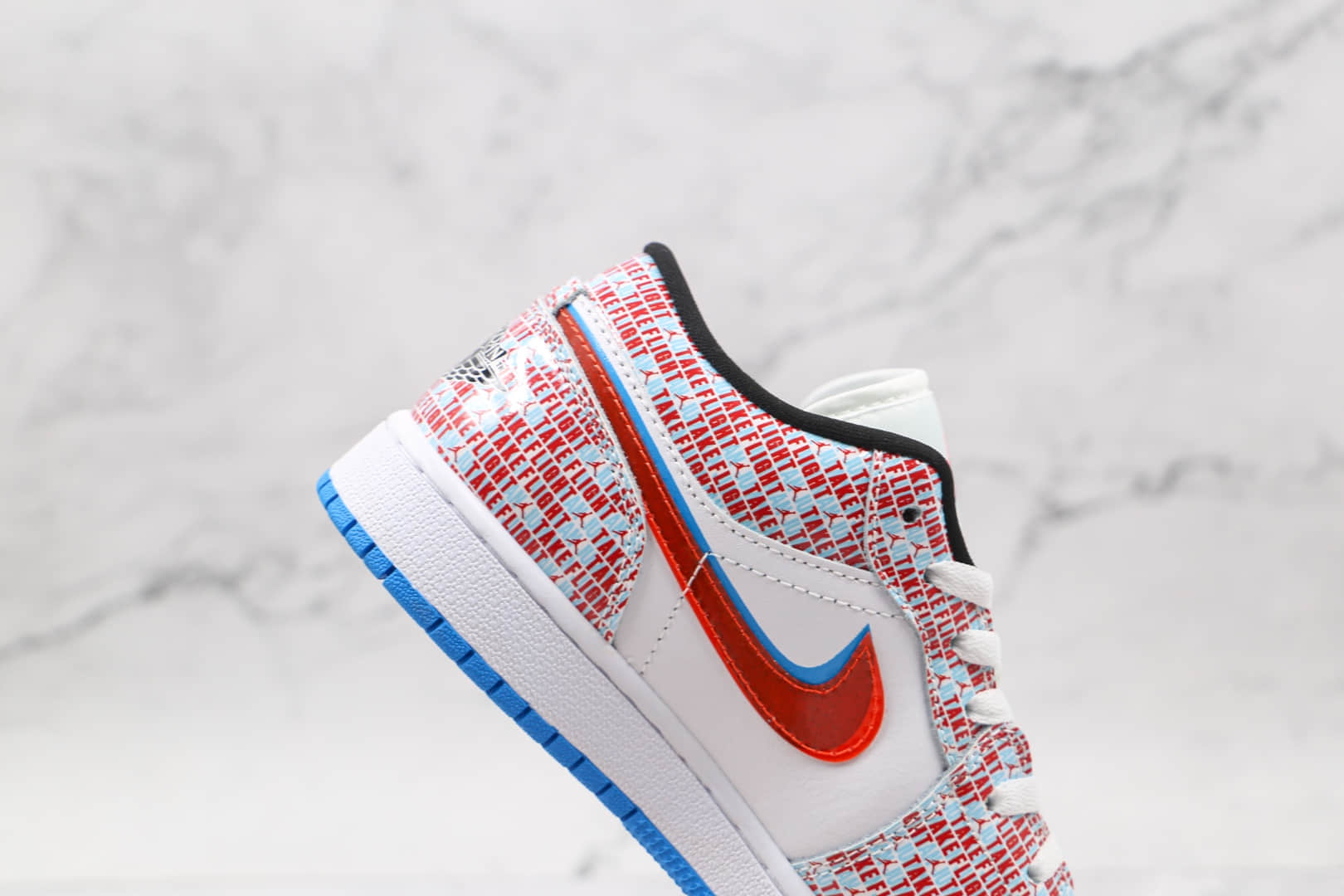 乔丹Air Jordan 1 Low gs纯原版本低帮AJ1白红蓝双钩裸眼3D板鞋原楦头纸板打造 货号：DD1527-114