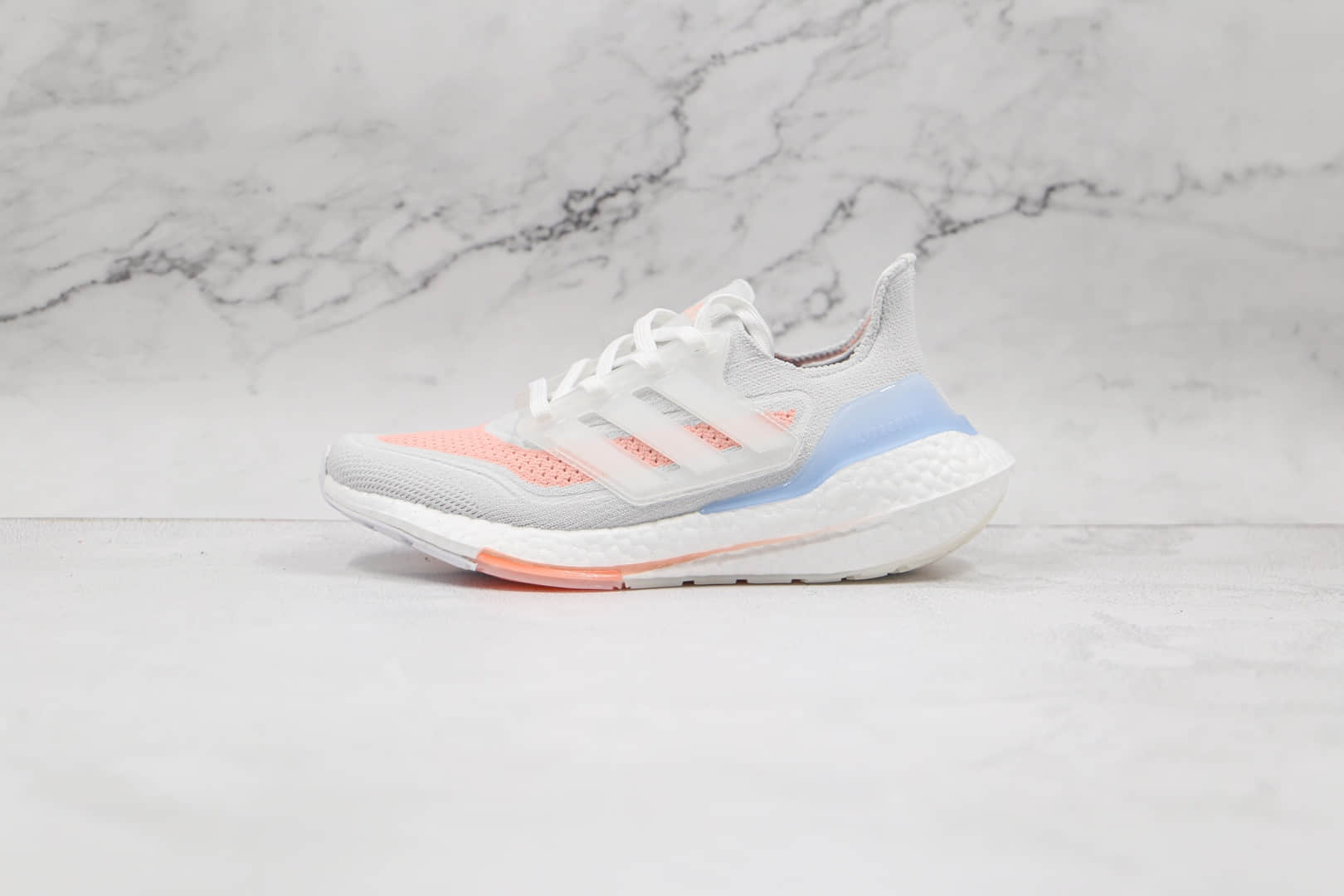 阿迪达斯adidas ultra boost 2021纯原版本爆米花UB7.0白蓝橙色跑鞋原档案数据开发 货号：FY0396