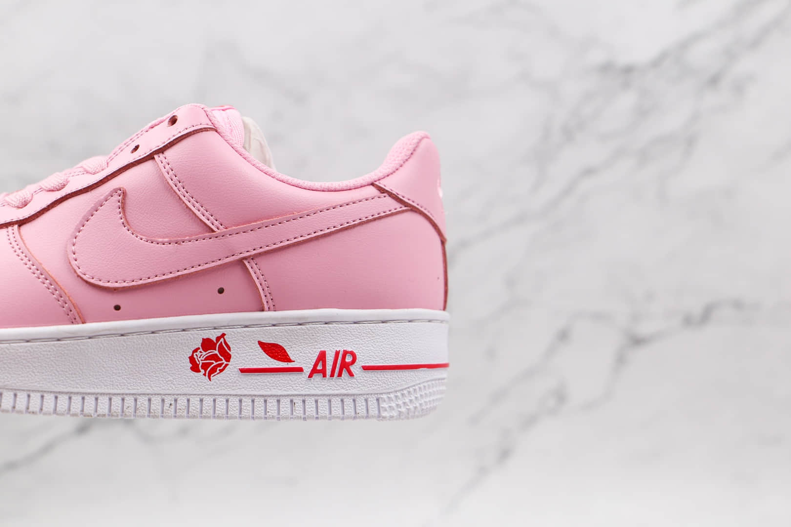 耐克Nike Air Force 1´07 Pink Red Rose纯原版本低帮空军一号粉玫瑰皮面板鞋原档案数据开发 货号:CU6312-600