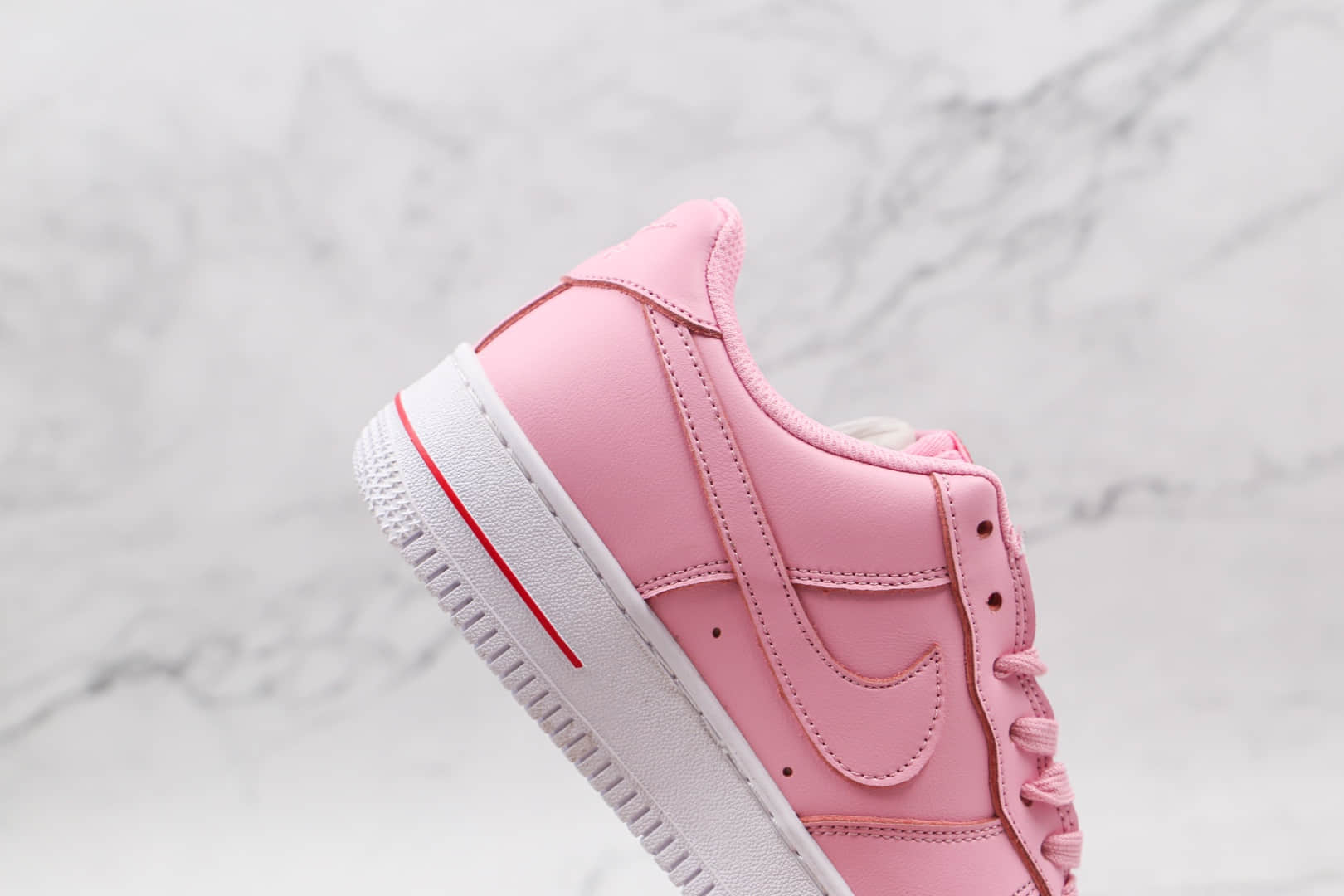 耐克Nike Air Force 1´07 Pink Red Rose纯原版本低帮空军一号粉玫瑰皮面板鞋原档案数据开发 货号:CU6312-600