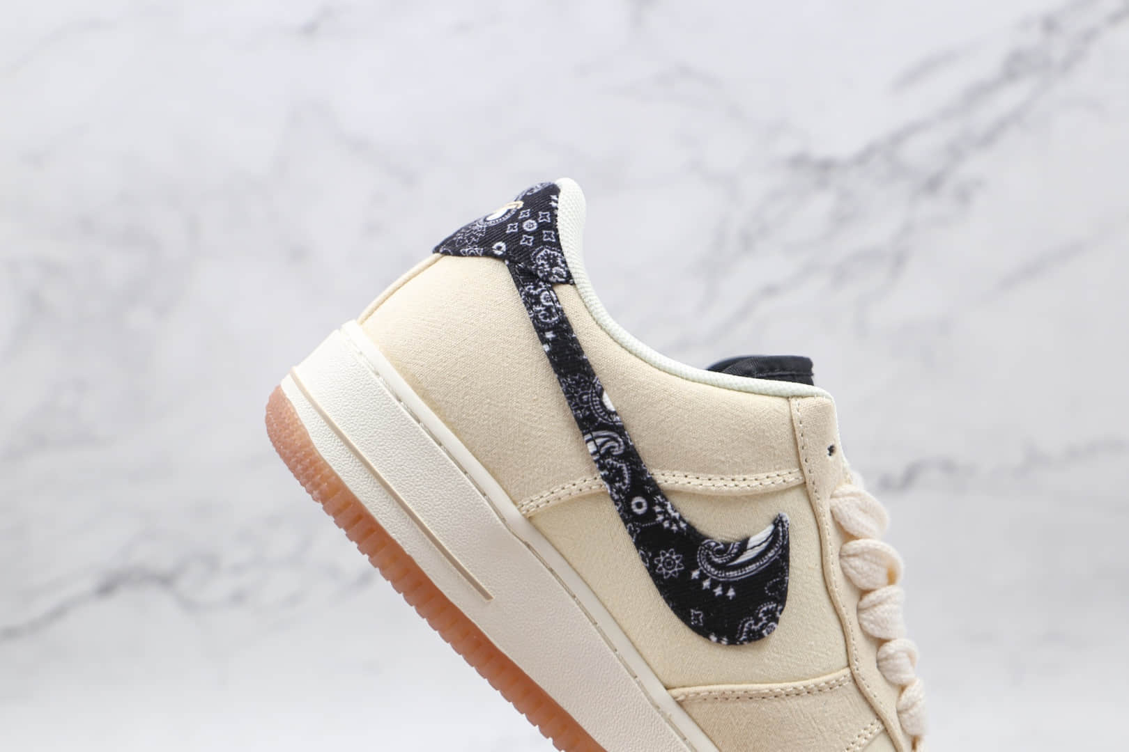 耐克Nike Air Force 1 Paisley Swooshes纯原版本低帮空军一号帆布米白色佩斯利板鞋原楦头纸板打造 货号：DJ4631-200