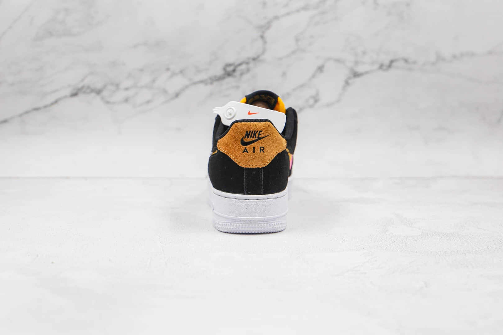 耐克Nike WMNS Air Force 1 LV8纯原版本低帮空军一号编织格子钩黑橙粉色板鞋内置气垫 货号:CJ4093-002