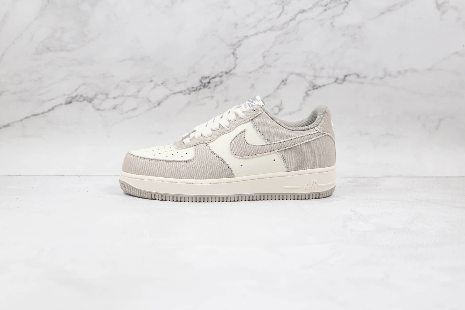 耐克Nike Air Force 1 Low纯原版本低帮空军一号灰白拼接帆布板鞋内置气垫 货号:BQ5806-228
