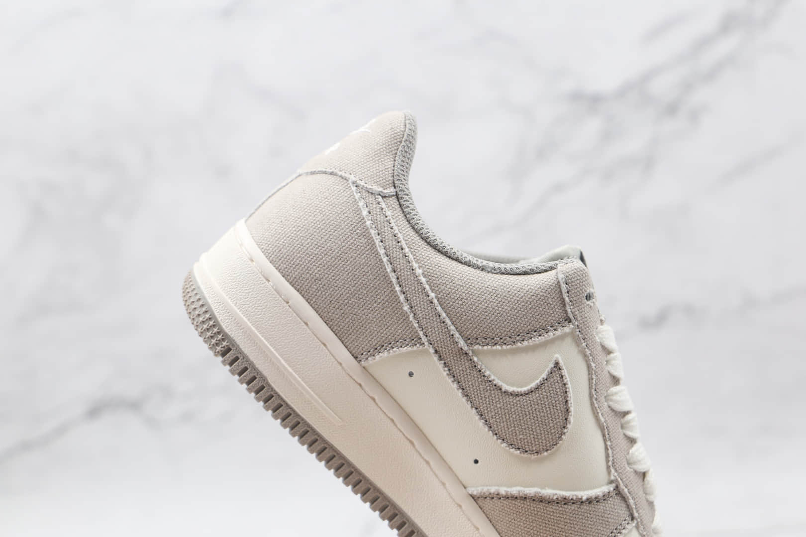 耐克Nike Air Force 1 Low纯原版本低帮空军一号灰白拼接帆布板鞋内置气垫 货号:BQ5806-228