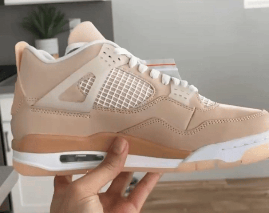 温柔卡其色!全新AJ4“Shimmer”实物首度曝光! 货号:DJ0675-200