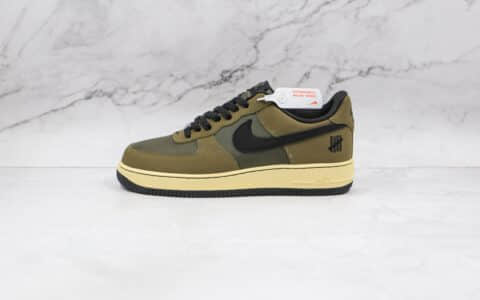 耐克Undefeated x Nike Air Force 1“Ballistic”纯原版本五道杠联名空军一号低帮AF1军绿色原盒配件 货号:DH3064-300
