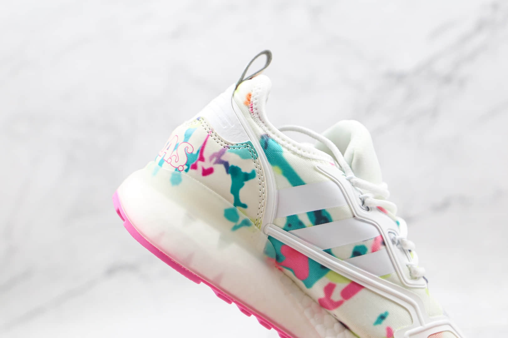 阿迪达斯Adidas Originals ZX 2K Boost纯原版本三叶草易烊千玺同款2K ZX扎染印花爆米花跑鞋原楦头纸板打造 货号:GX5405