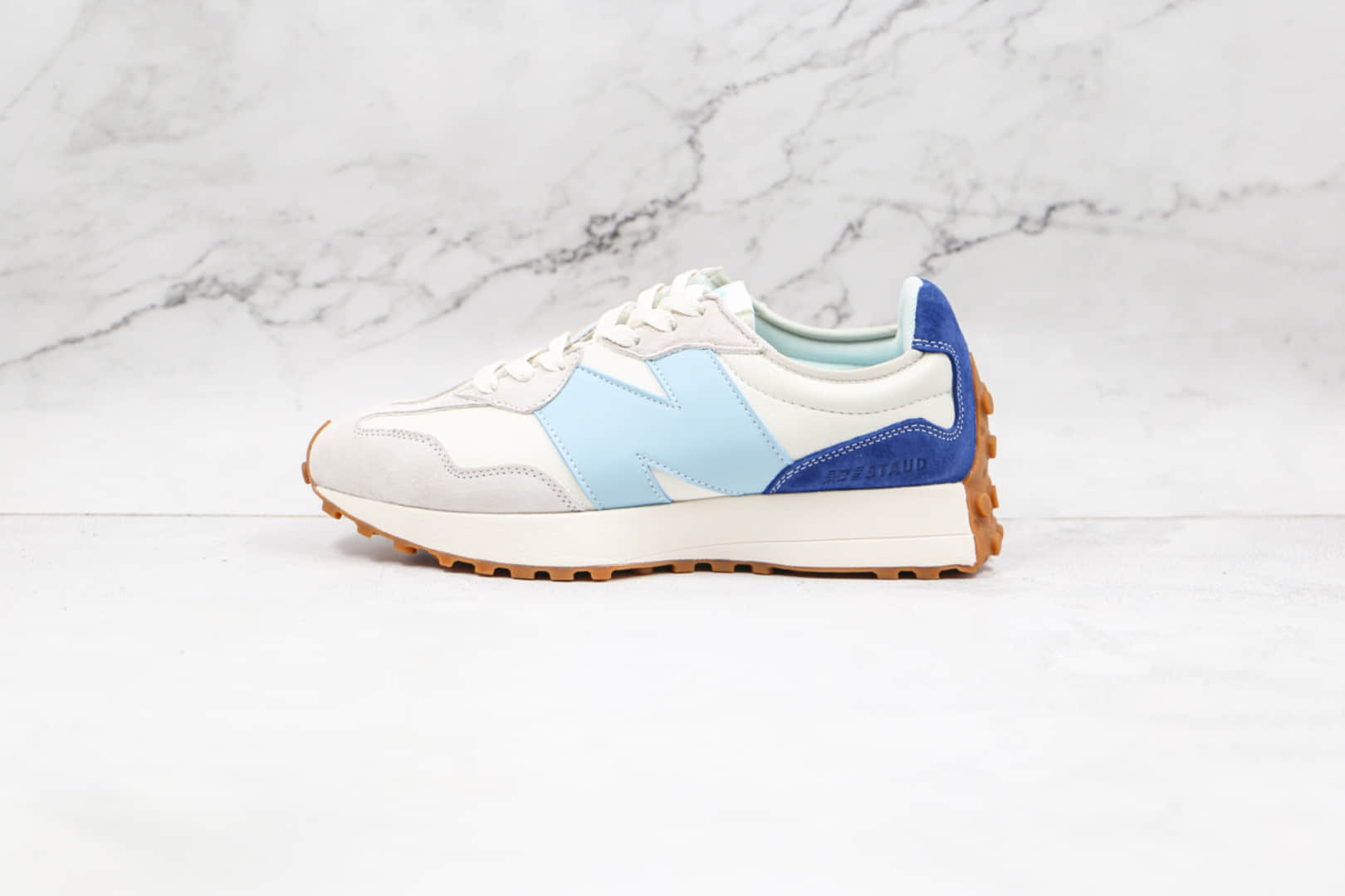 新百伦New Balance 327纯原版本复古NB327白蓝色皮面慢跑鞋原楦头纸板打造 货号:MS327SZ