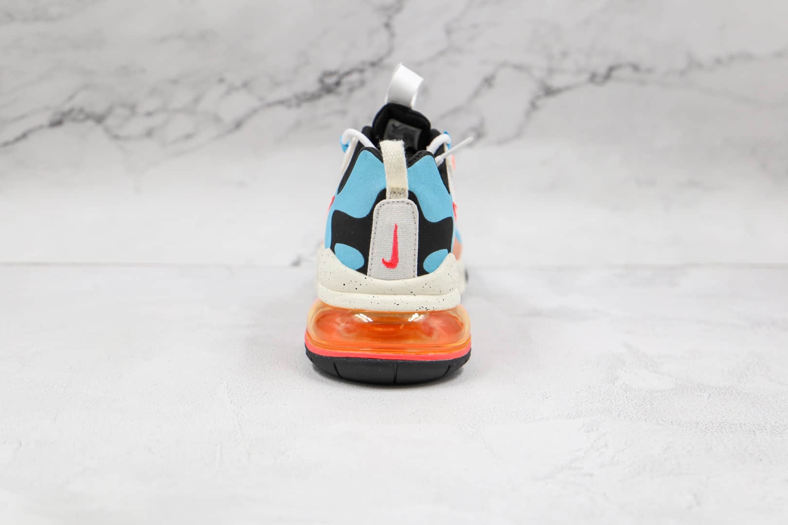 耐克Nike Air Max 270 React纯原版本白蓝红黑色Max270彩虹拼色气垫鞋原厂真小潘气垫 货号:DD8498-161