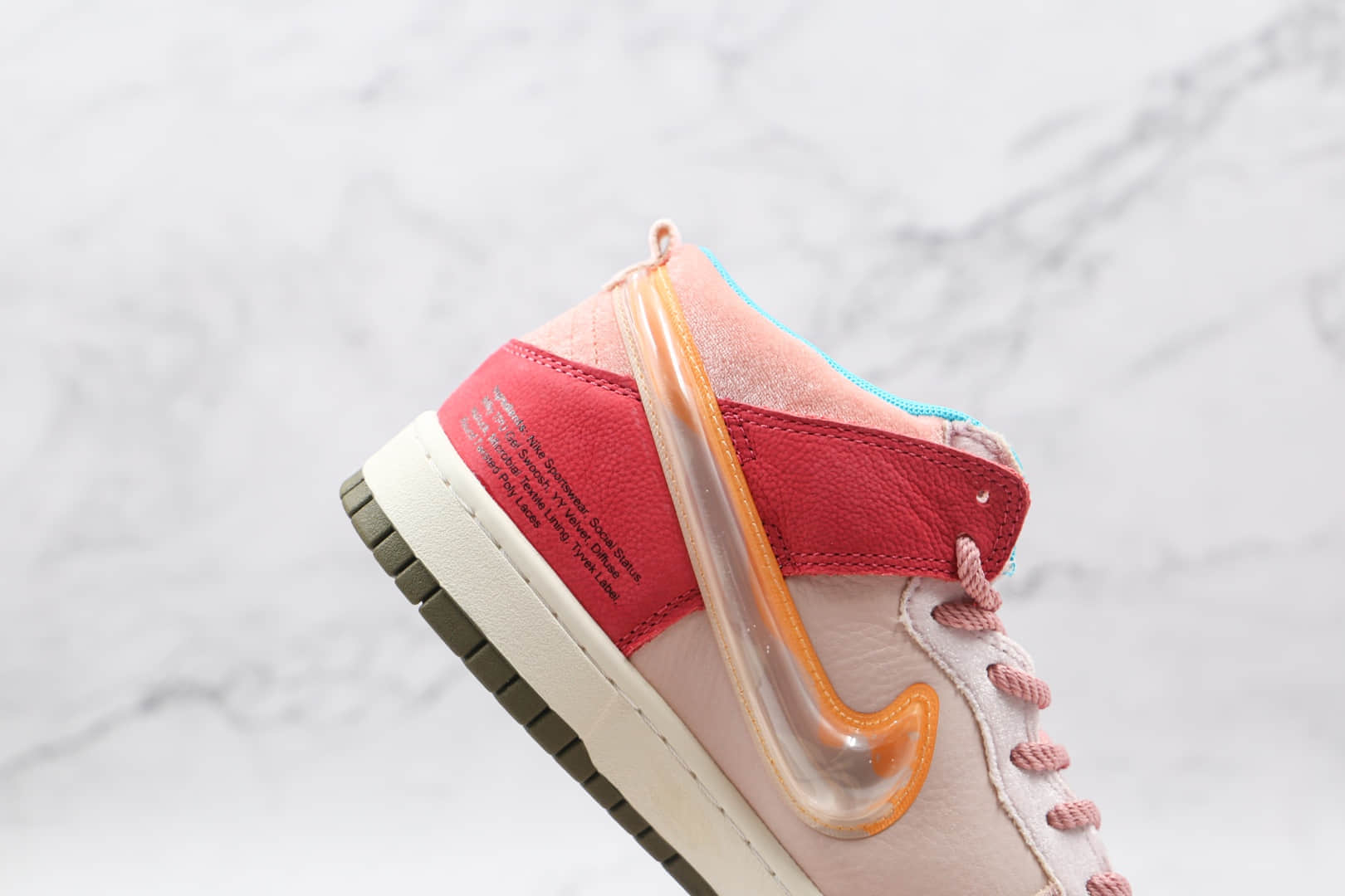 耐克Nike Dunk Low x Social Status联名款纯原版本低帮DUNK高帮粉色拼接板鞋原盒原标 货号:DJ1173-600